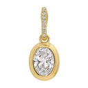 14K Oval Lab Diamond Bail Charm