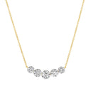 14K Yellow Gold Five-Stone Lab Diamond Necklace