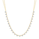 14K Yellow Gold Graduated Lab Diamond Necklace