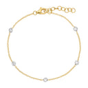 14K Round Drilled Lab Diamond Bracelet