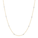 14K Yellow Gold Double Drilled Round Lab Diamond Necklace