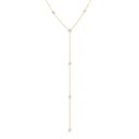 14K Yellow Gold Y Lab Diamond Necklace