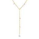 14K Yellow Gold Y Paperclip Lab Diamond Necklace