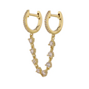 14K Double Huggie Diamond Earring