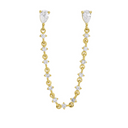 14K Pear Diamond Double Stud Earring