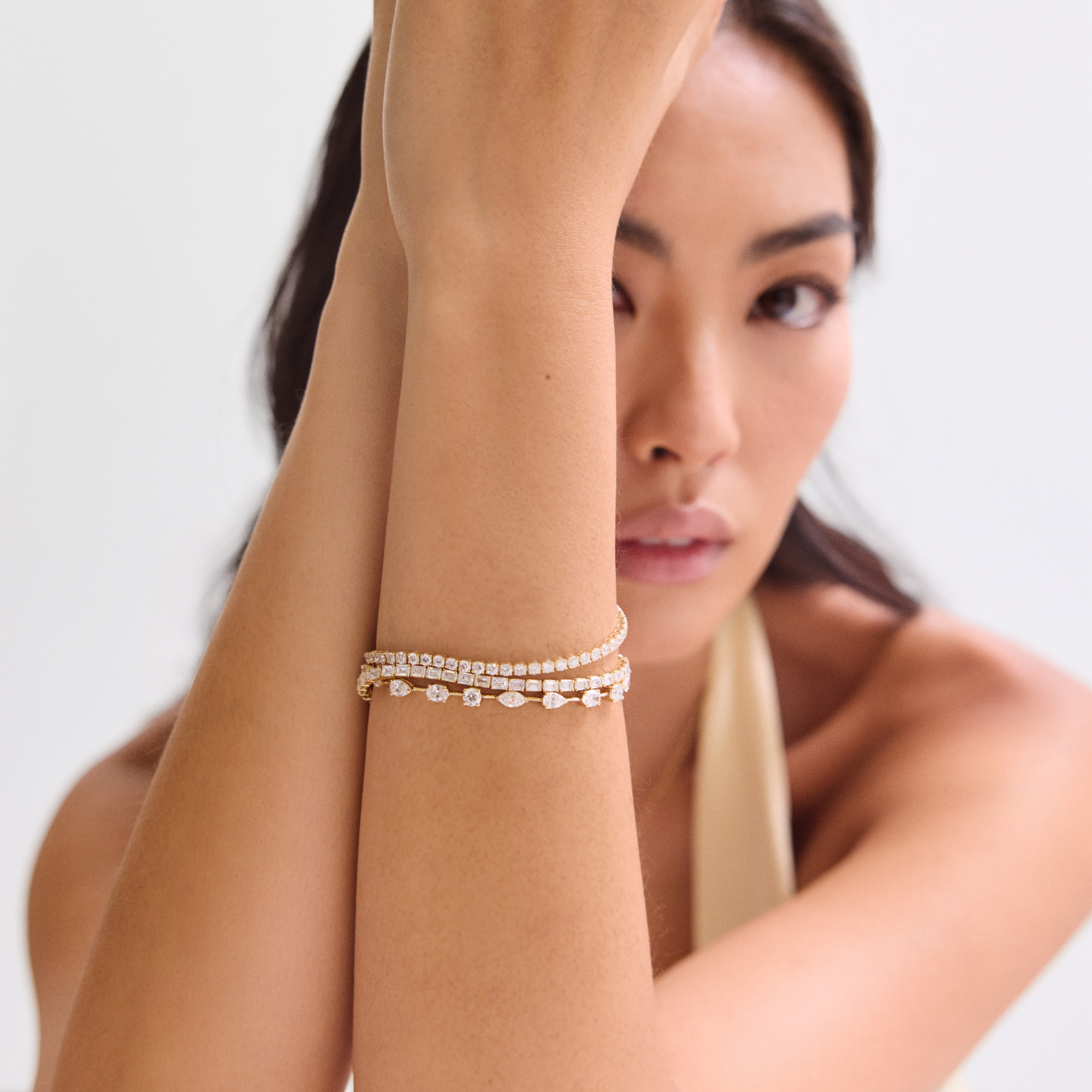 14K Multi-Shape Lab Grown Diamond Tennis Bracelet