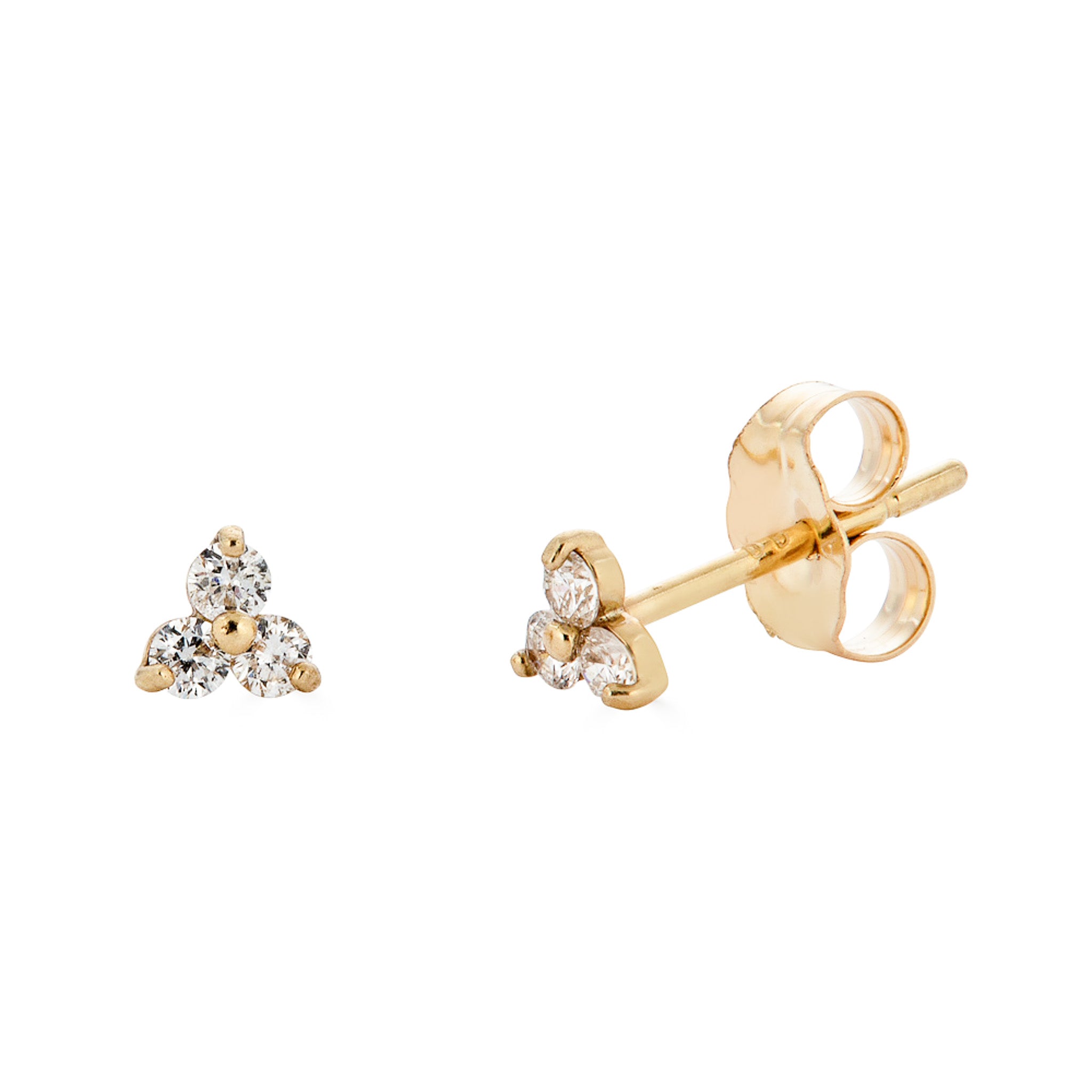 14K Gold Diamond Cluster Studs