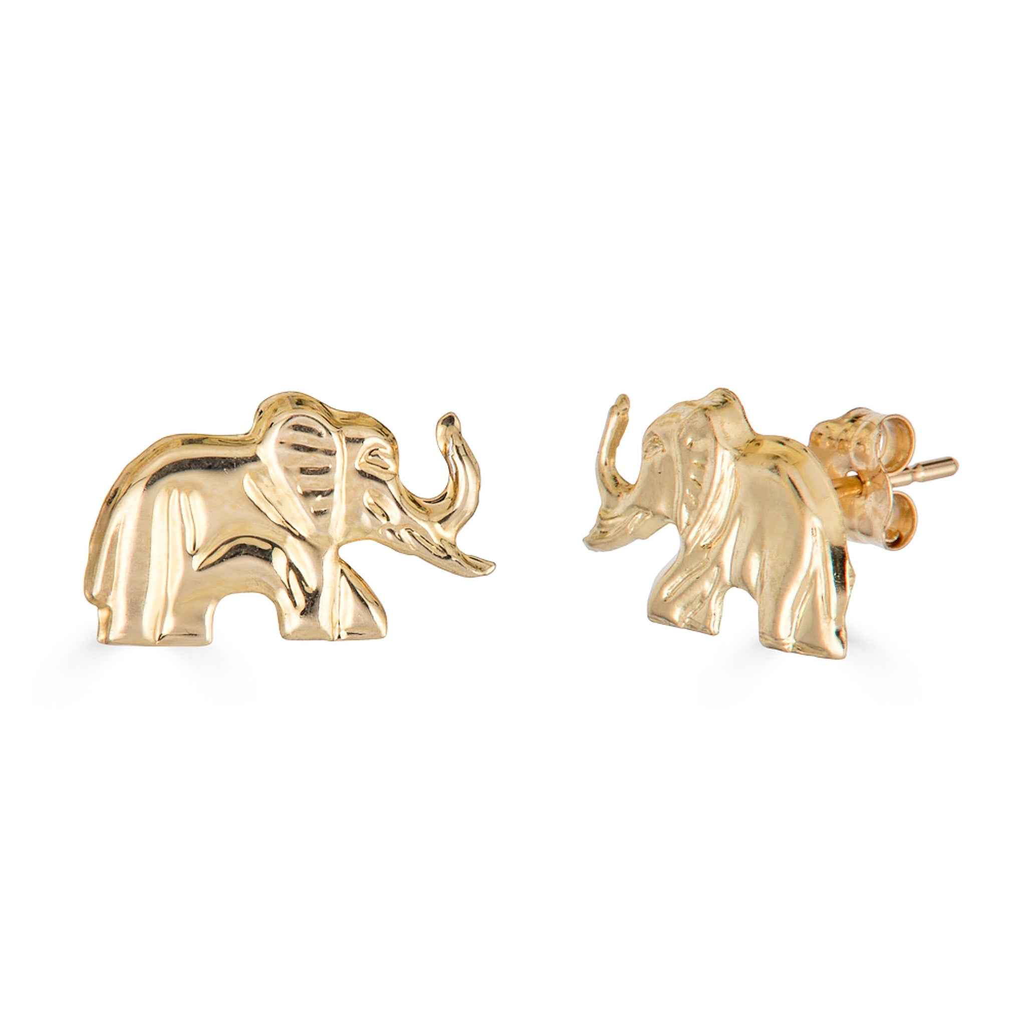 14K Gold Elephant Studs