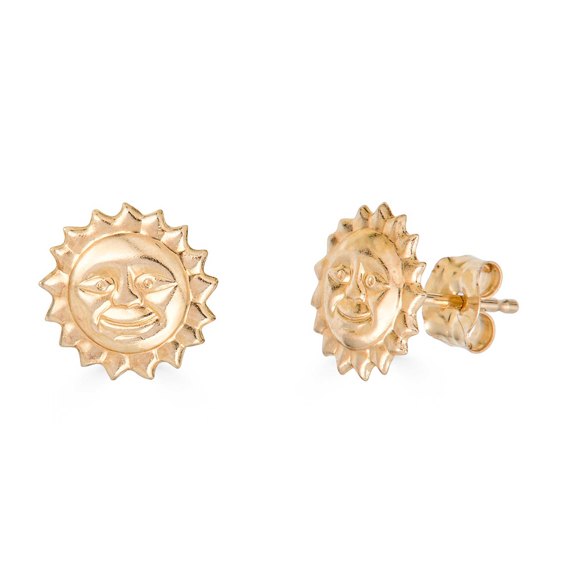 14K Gold Sun Studs