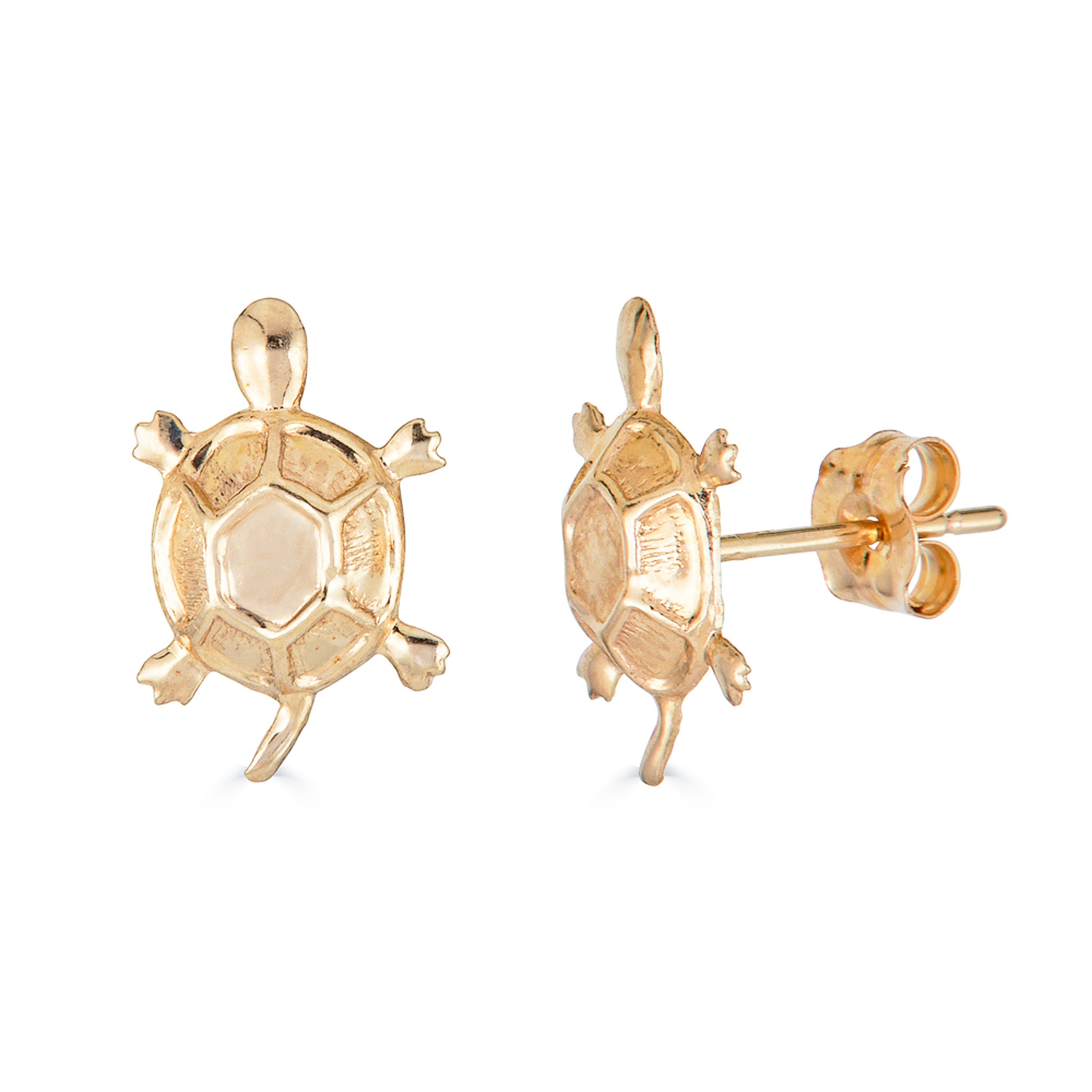 14K Gold Turtle Studs