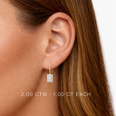 14K Emerald Cut Lab Grown Diamond Lever Back Earrings