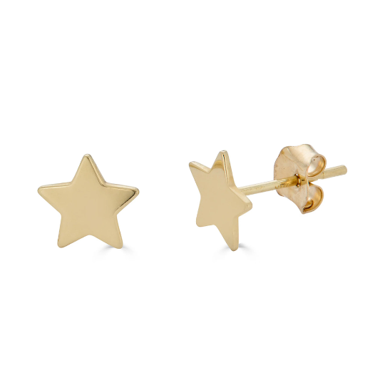 14K Gold Star Studs