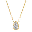 14K Lab Diamond Pear Bezel Set Diamond Necklace