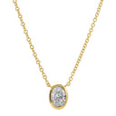 14K Lab Diamond Oval Bezel Set Diamond Necklace