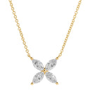 14K Yellow Gold Floral Lab Diamond Necklace