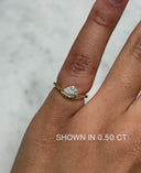 14K Pear Lab Grown Diamond Solitaire Wave Ring