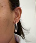 14K Lab Diamond Huggie Hoop Earrings