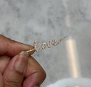 14K Diamond Script Love Charm