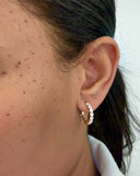 14K Lab Diamond Huggie Hoop Earrings