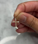 14K Baguette Cross Pendant