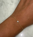 14K Bezel Lab Grown Diamond Solitaire Bracelet