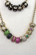 14K Black Ceramic Diamond Star & Moon Spacer Bead