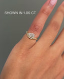 14K Pear Lab Grown Diamond Solitaire Wave Ring