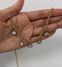 14K Marquise Georgian Lab Grown Diamond Pendant