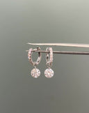 14K Medium Diamond Huggie Hoop Earrings