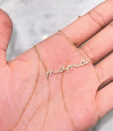 14K Diamond Mama Necklace - Script