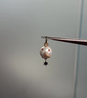 14K Diamond Moon Pearl Charm