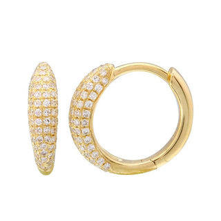 14K Diamond Huggie Earrings