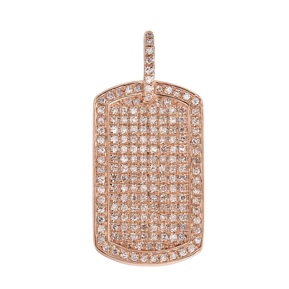 14K All Diamond Dog Tag - Nolita