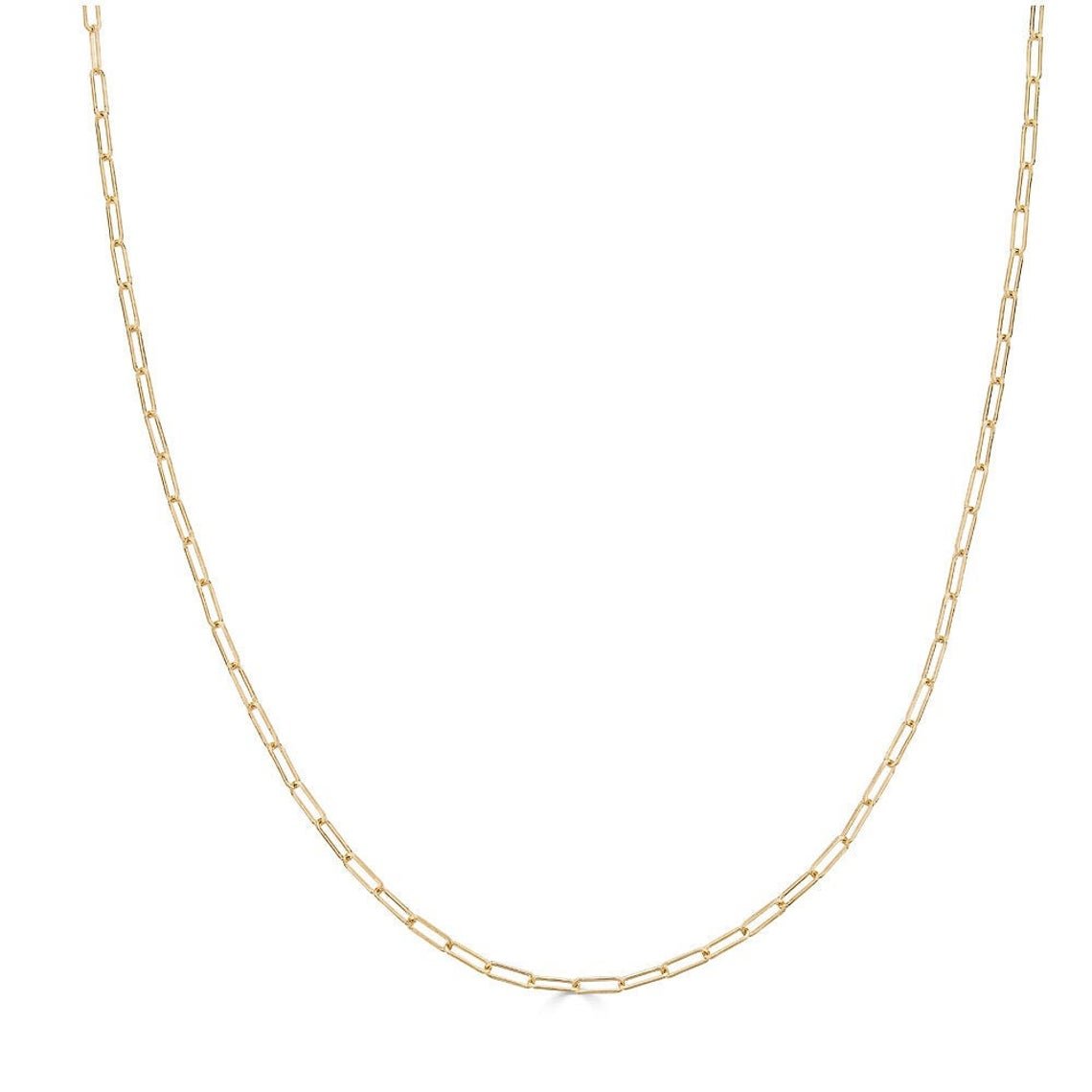 14K Baby Paperclip Chain Necklace - Nolita