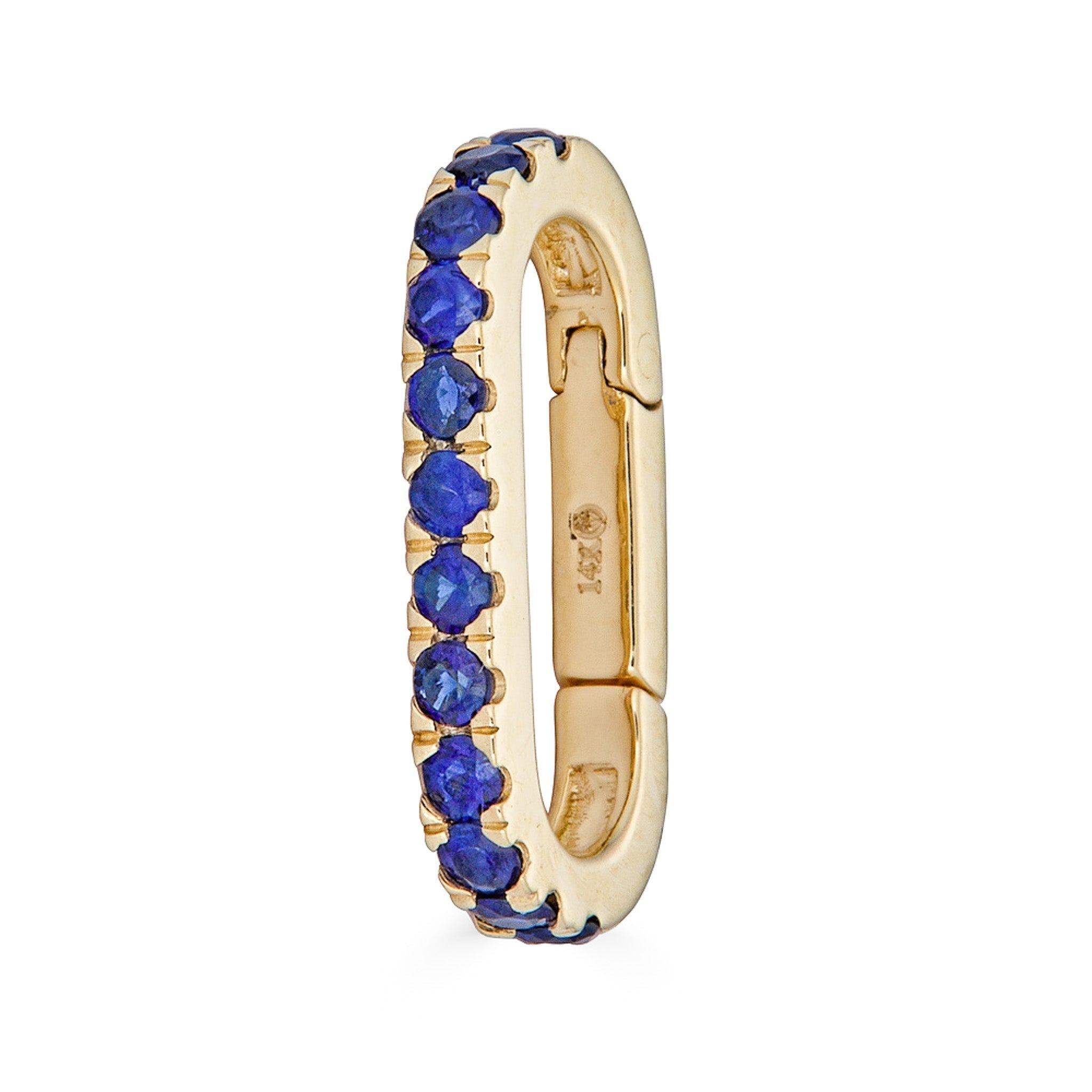 14K Blue Sapphire Enhancer Charm Lock - Nolita