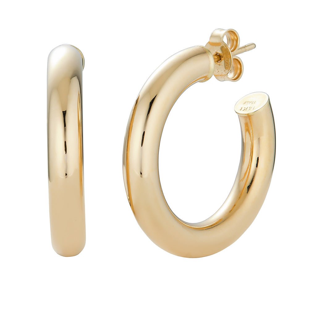 14K Chunky Hoop Earrings- Large - Nolita