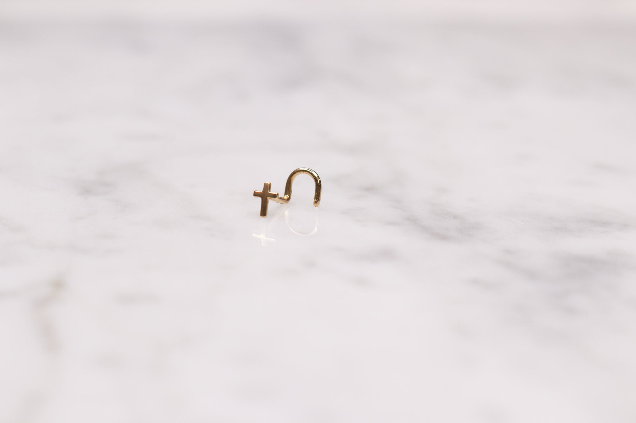 14K Cross Nose Stud - Nolita