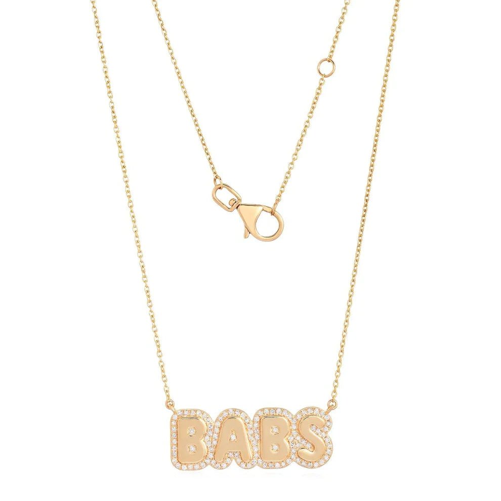 14K Custom Bubble Letter Necklace - Nolita