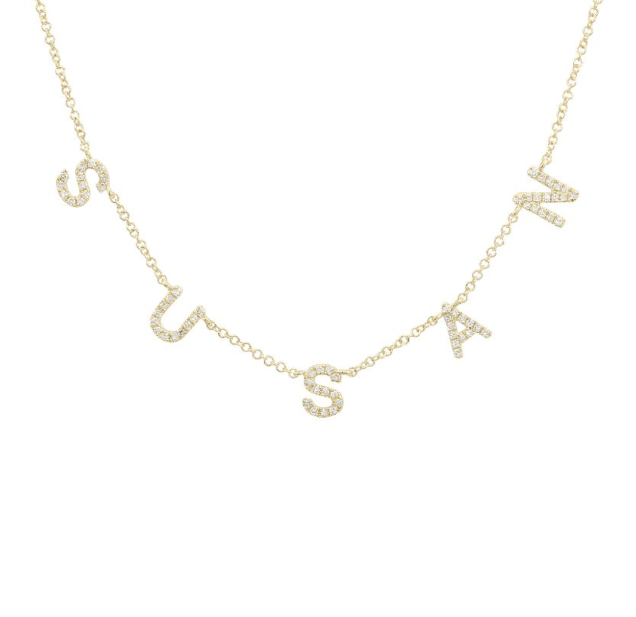 14K Custom Name Diamond Necklace - Nolita