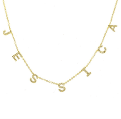 14K Custom Name Diamond Necklace - Nolita
