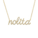 14K Custom Name Diamond Necklace - Script - Nolita