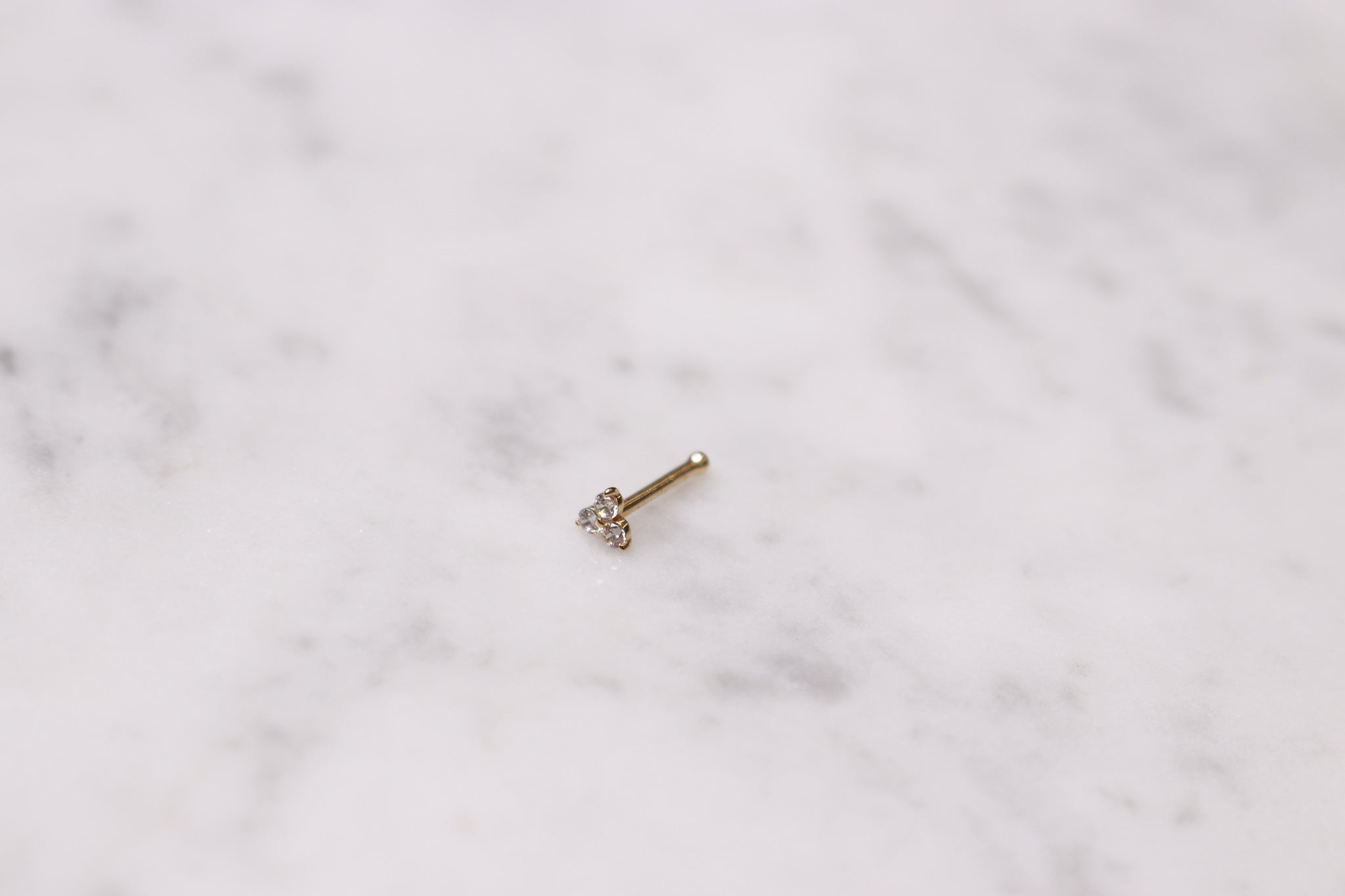 14K CZ Cluster Nose Stud - Nolita