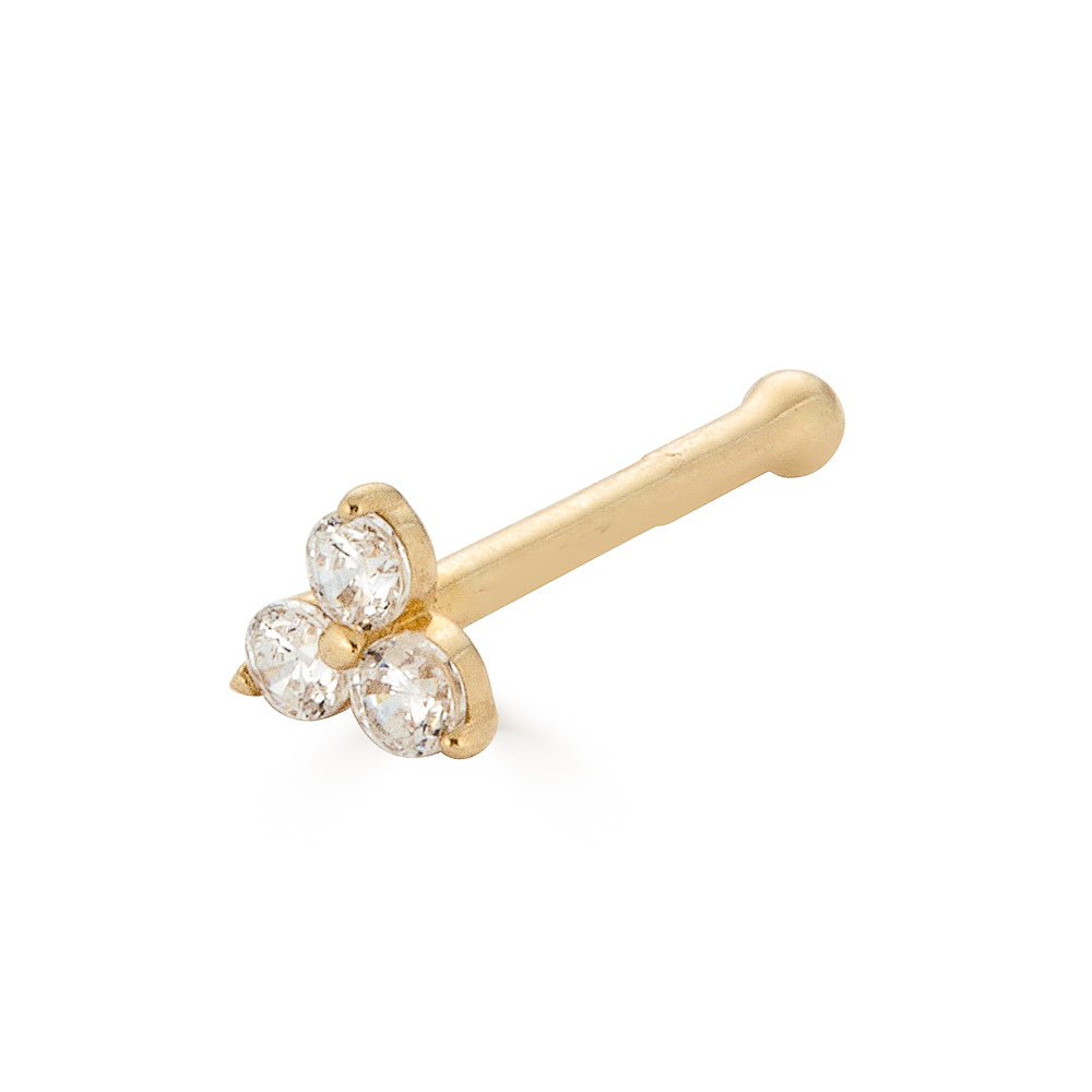 14K CZ Cluster Nose Stud - Nolita