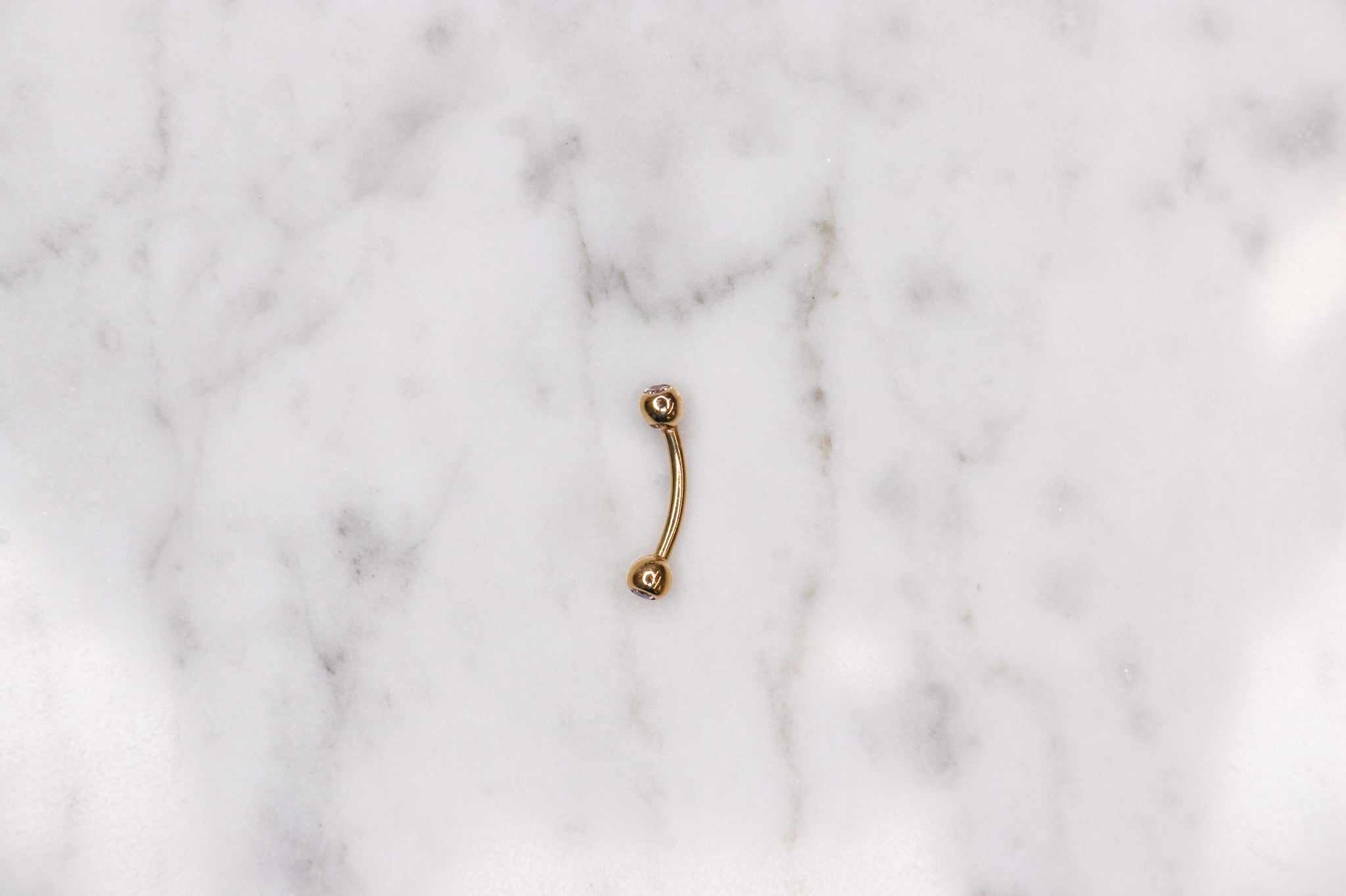 14K CZ Curved Barbell - Nolita