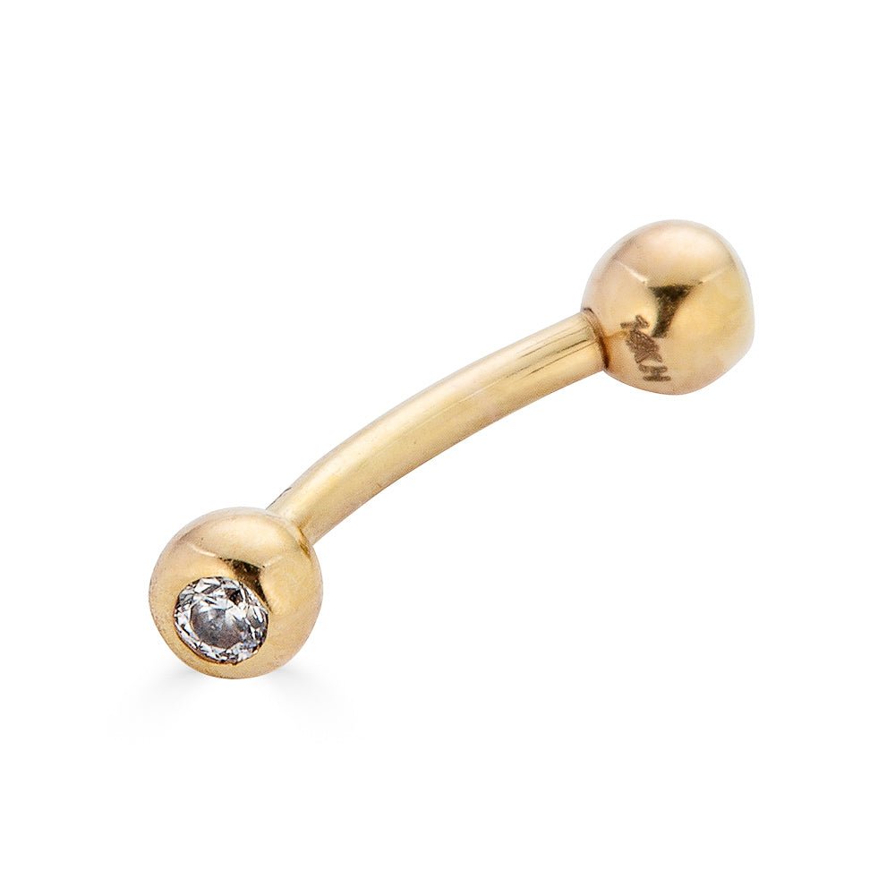 14K CZ Curved Barbell - Nolita