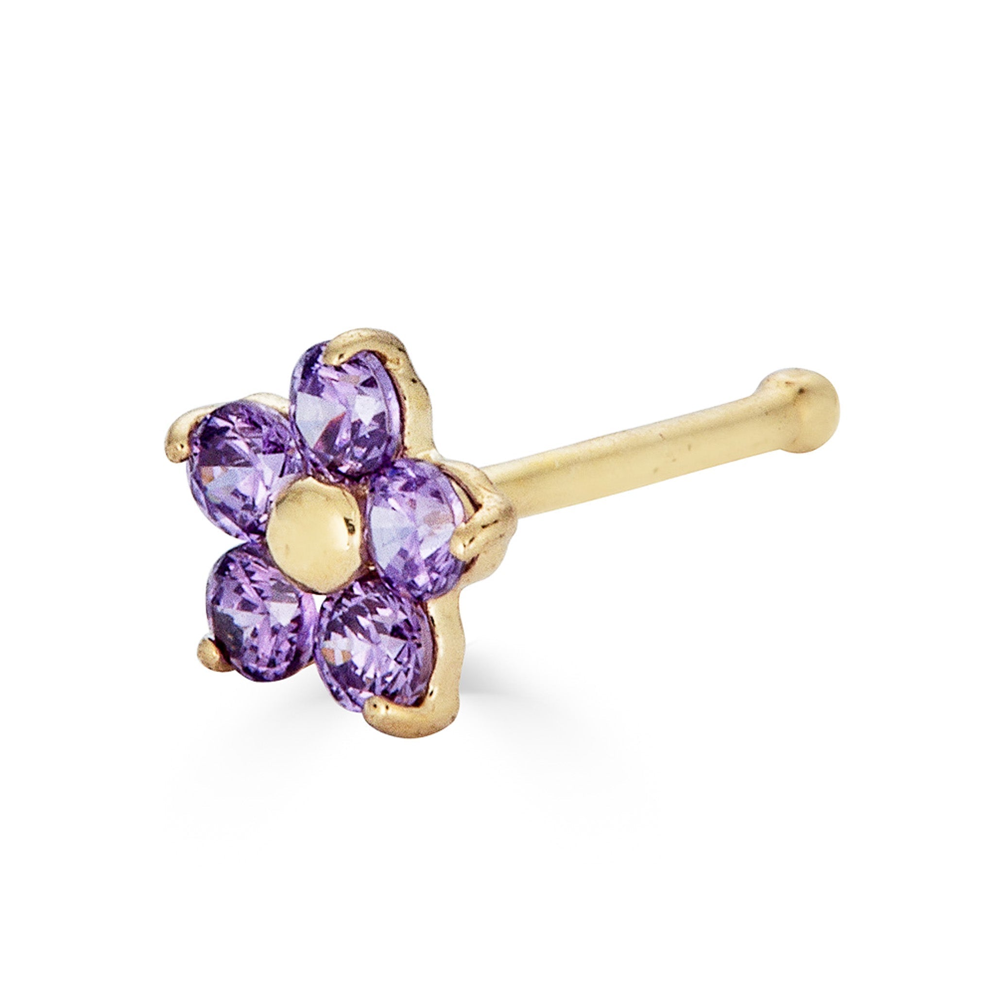 14K CZ Flower Nose Stud - Nolita