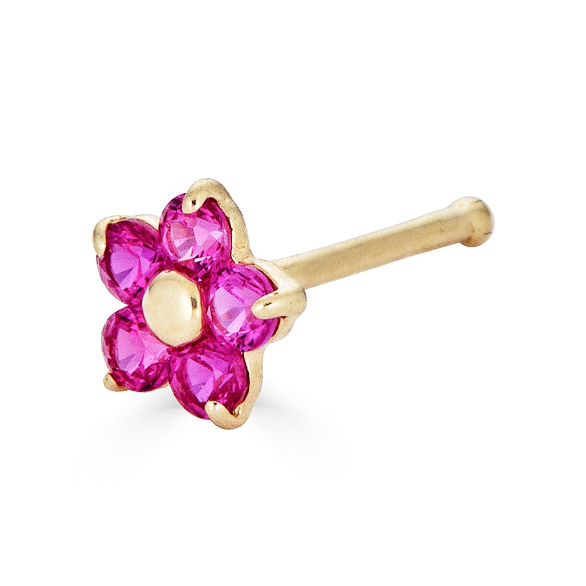 14K CZ Flower Nose Stud - Nolita