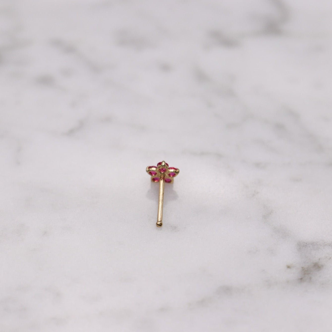 14K CZ Flower Nose Stud - Nolita