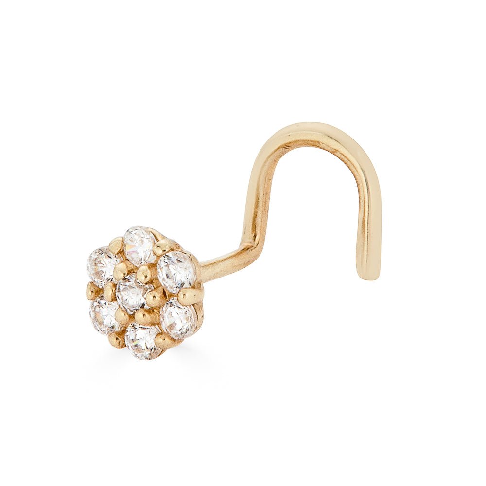 14K CZ Flower Nose Stud - Nolita