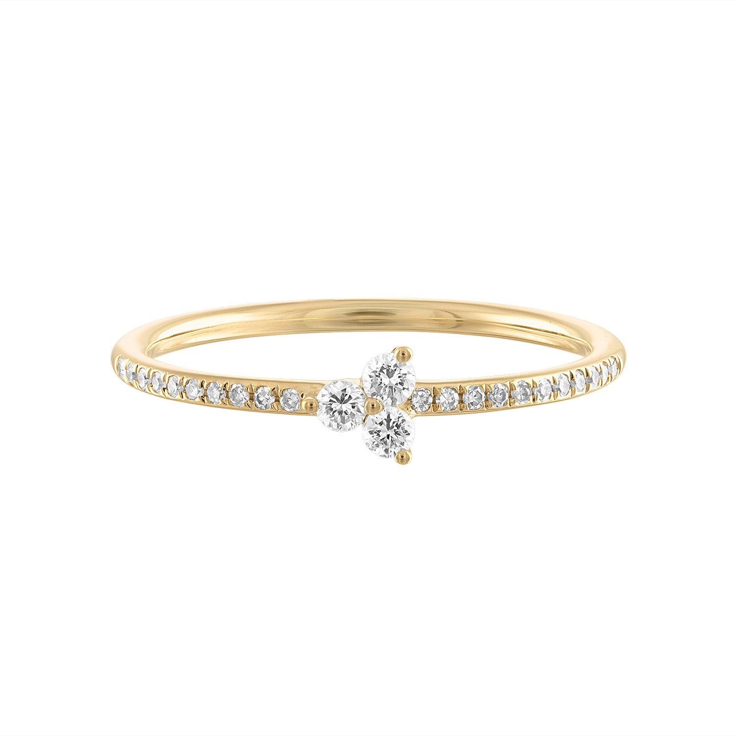 14K Diamond 3 Cluster Ring - Nolita